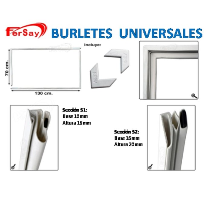 Burlete Conjunto 2 Unidades Universal + 2/ESQU