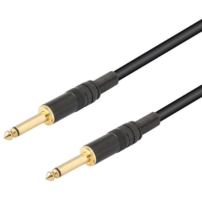 Conexion Jack 6.3mm/M Mo a 6.3mm/M Mo  3 Mts  "HQ DORADO"