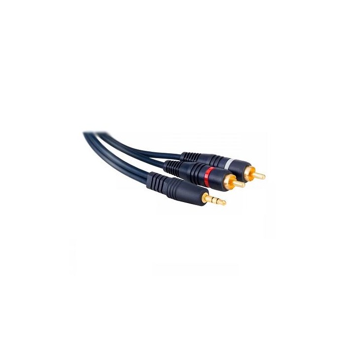 Conexion Jack 3.5mm/M ST a 2xRCA/M  5.0 Mts "OFC"