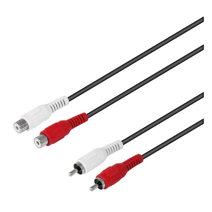 Conexion 2xRCA/M a 2xRCA/H  2.5 Mts