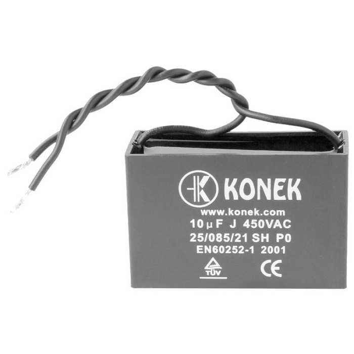 10µF   450V   Condensador Permanente Poliester Con Cable