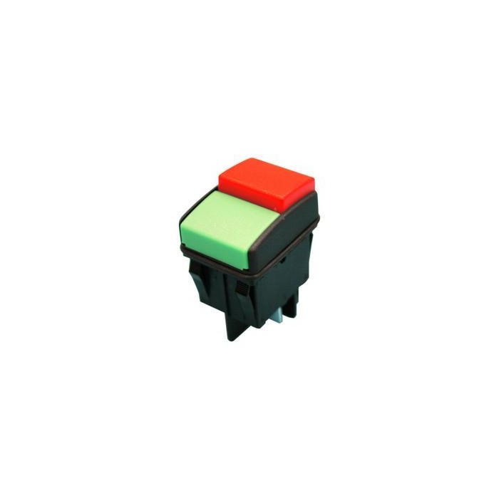 Interruptor Unipolar Pulsador Rojo/Verde 16A 250V