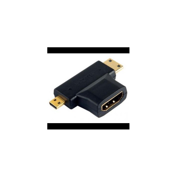 Adaptador HDMI-H a MiniHDMI-M + MicroHDM-M