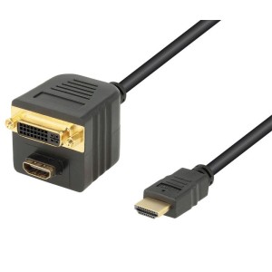 Adaptador HDMI-M a HDMI+DVI-D