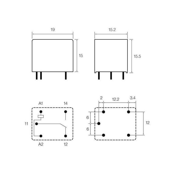 Rele    9V CC 1 Contacto 10A "D"      RL-198