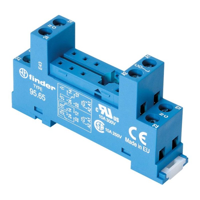 Base Rele "Z"  2/Circuito  Carril DIN 35 mm