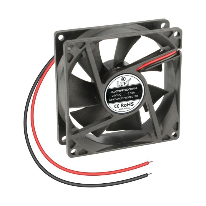 Ventilador  24V 80x80x25  3H R/BOLAS